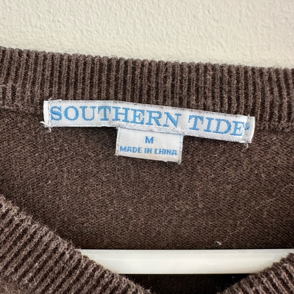 Southern Tide Brown V-Neck Sweater - Picture 3 of 5